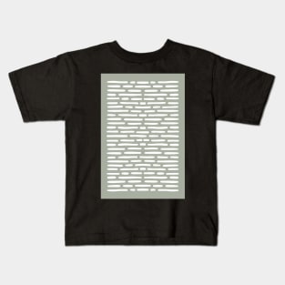 Sage green lines pattern Kids T-Shirt